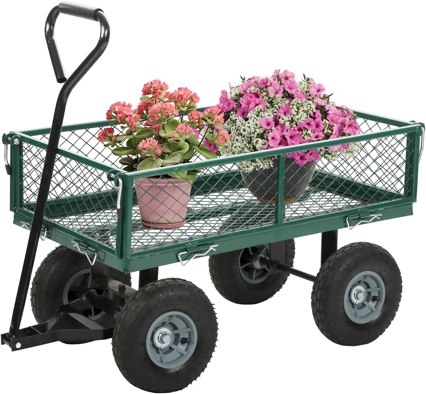 FDW| Heavy Duty Garden Cart with Wheels| Green| 500lbs Capacity