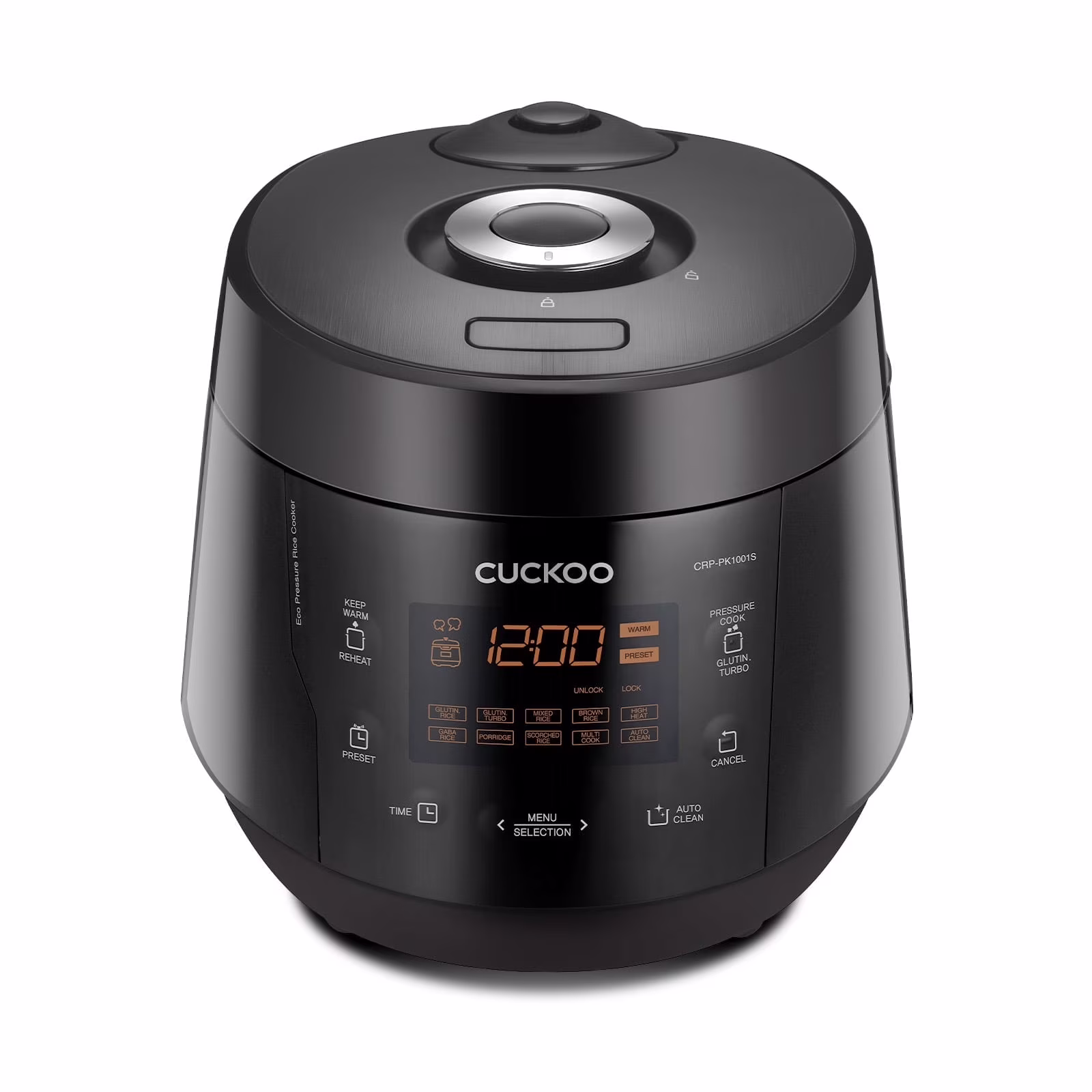 CRP-PK1001S 10-Cup (Uncooked) / 20-Cup (Cooked) Heating Pressure Rice Cooker Warmer (Black)(11.4 (H) x 15.6 (L) x 11.6 (W) inches)