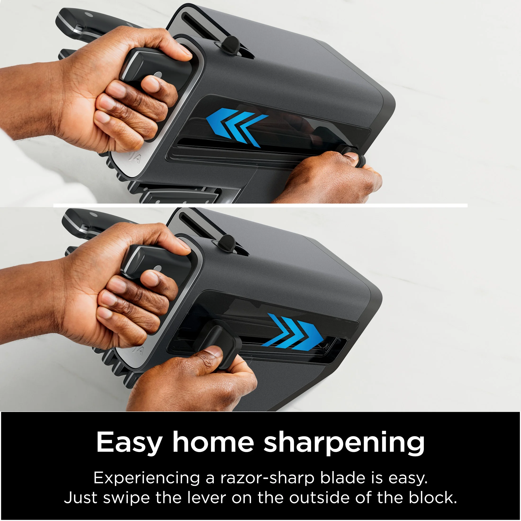 NeverDull 14 Piece Stainless Steel Essential Knife System with Built in Sharpener, K12014 Black/Gray(14) Image 6