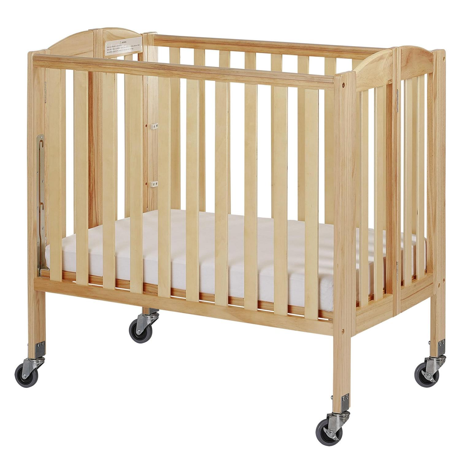 Birch 3-in-1 Folding Portable Mini Crib. Natural