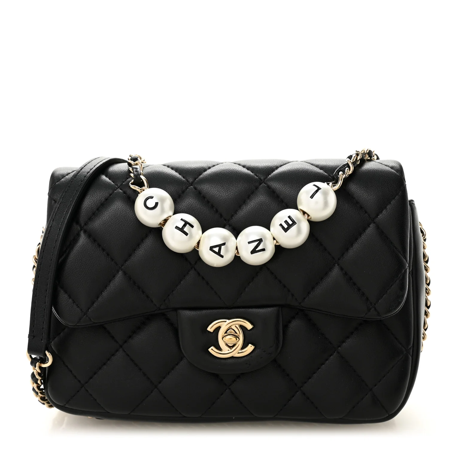 Lambskin Quilted Small My Precious Flap Black
