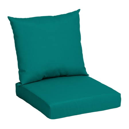 Mainstays 42 inchl x 24 inchw Teal Blue Rectangle Outdoor 2-Piece Deep Seat Cushion, Size: 24 inch W x 42 inch D x 5.5 inch H