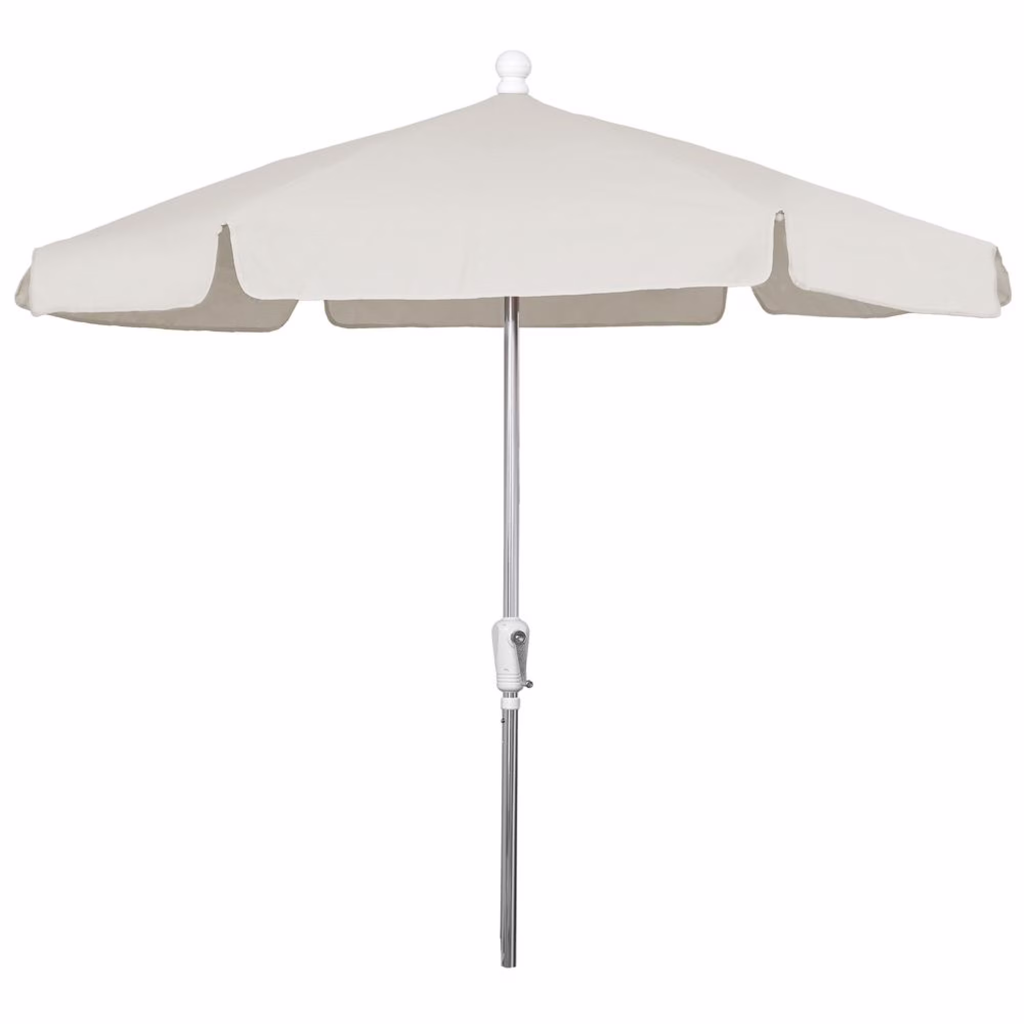 7.5 ft. 6 Rib Crank Champagne Bronze Hex Garden Umbrella with Natural Vinyl Coated Weave Canopy