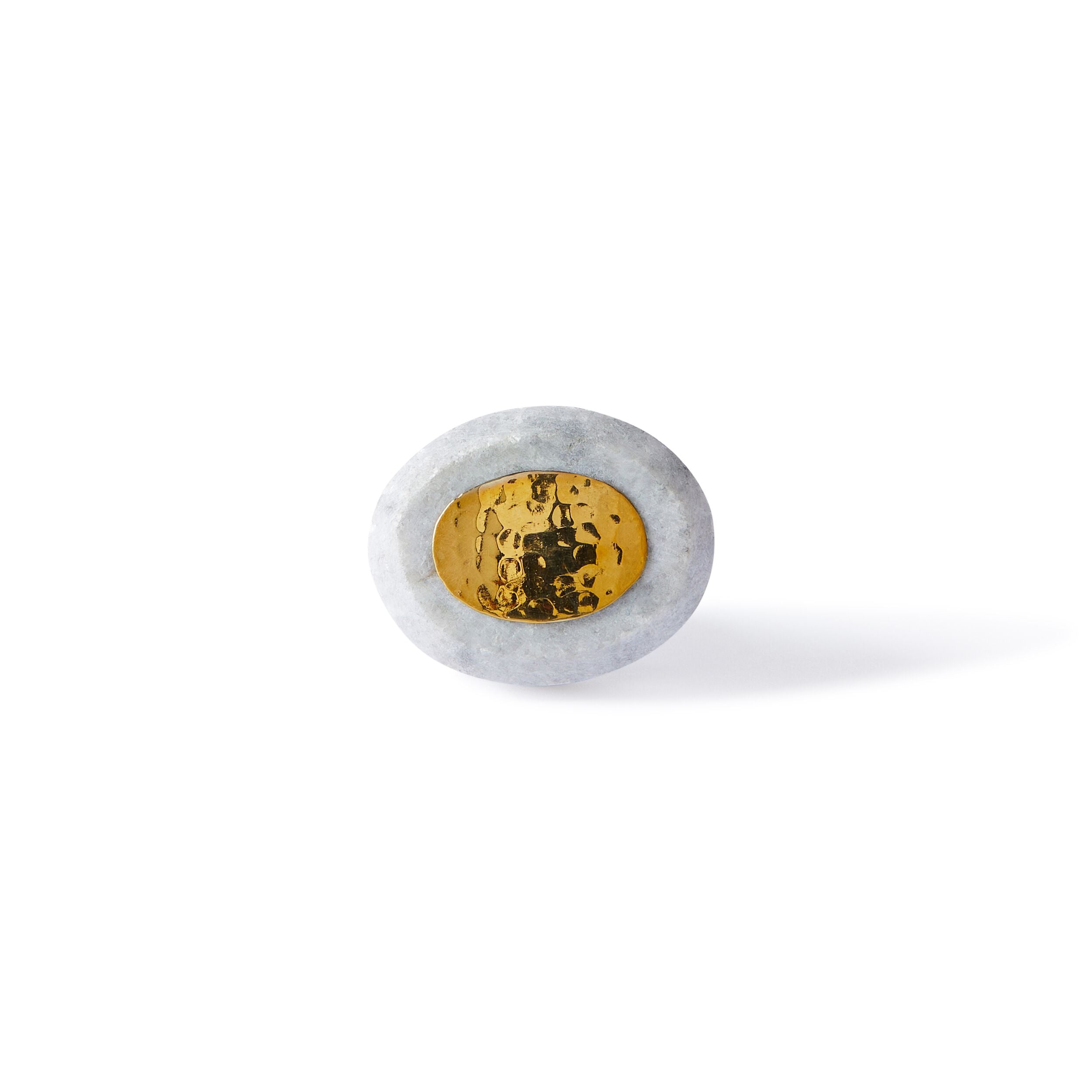 Ara Grey Press Oval Knob 3.8cm