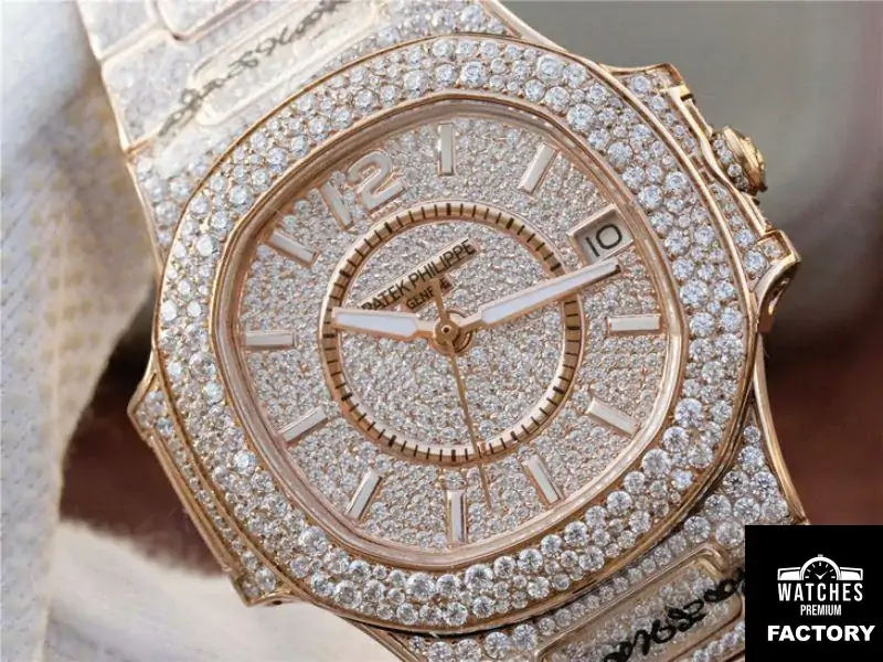Patek Philippe Nautilus Jumbo 7021 / 1R-001 Full Paved Diamonds Dial