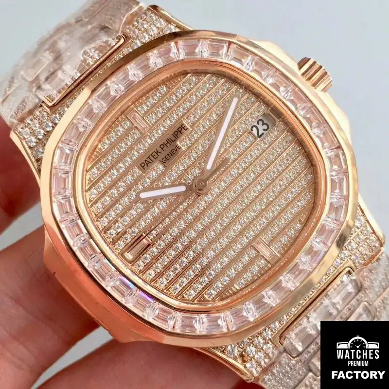 Patek Philippe Nautilus Jumbo 5719 / 1G-001 Rose Gold Diamonds Dial
