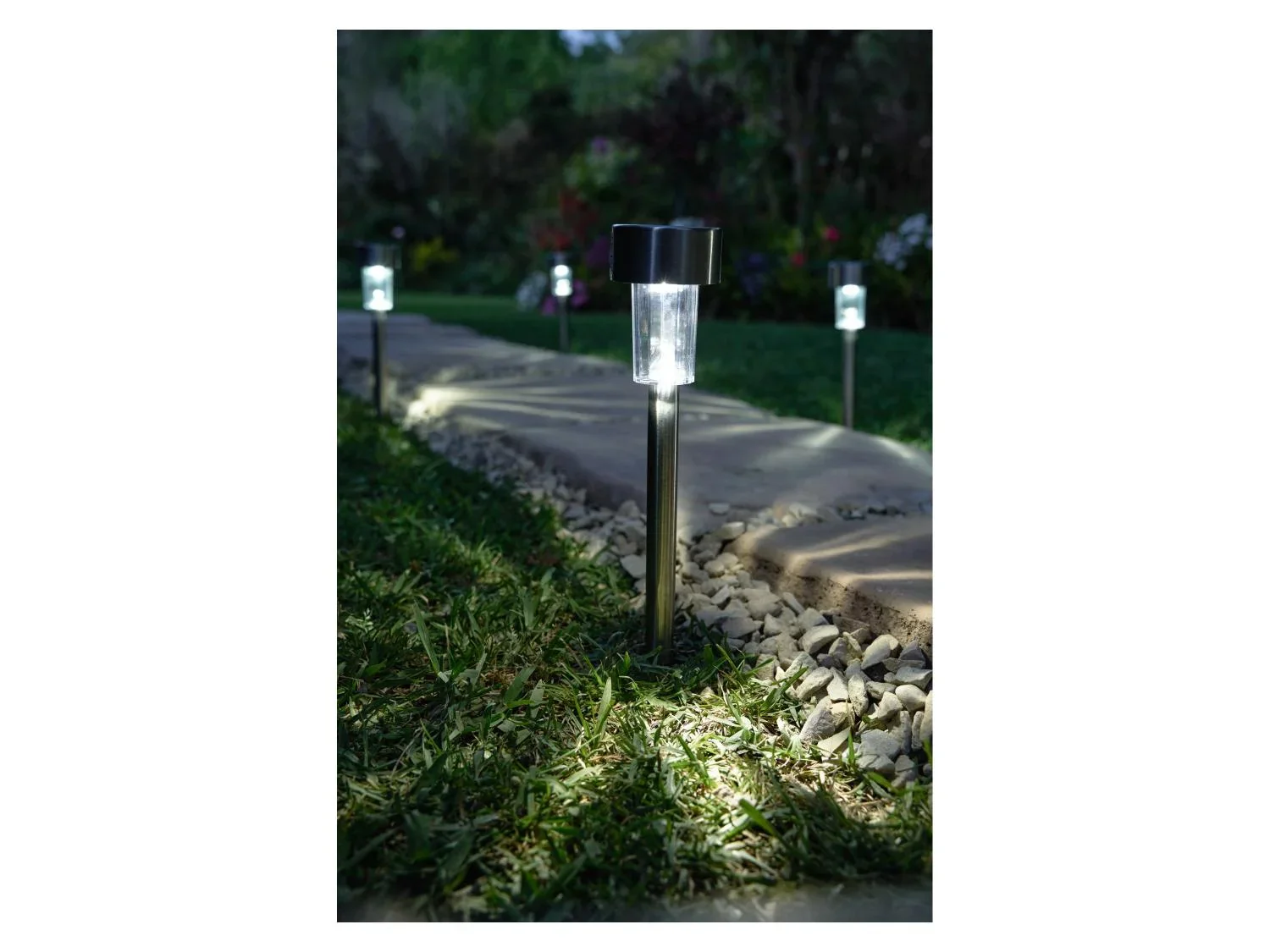 LIVARNO Lot de 5 balises solaires  LED