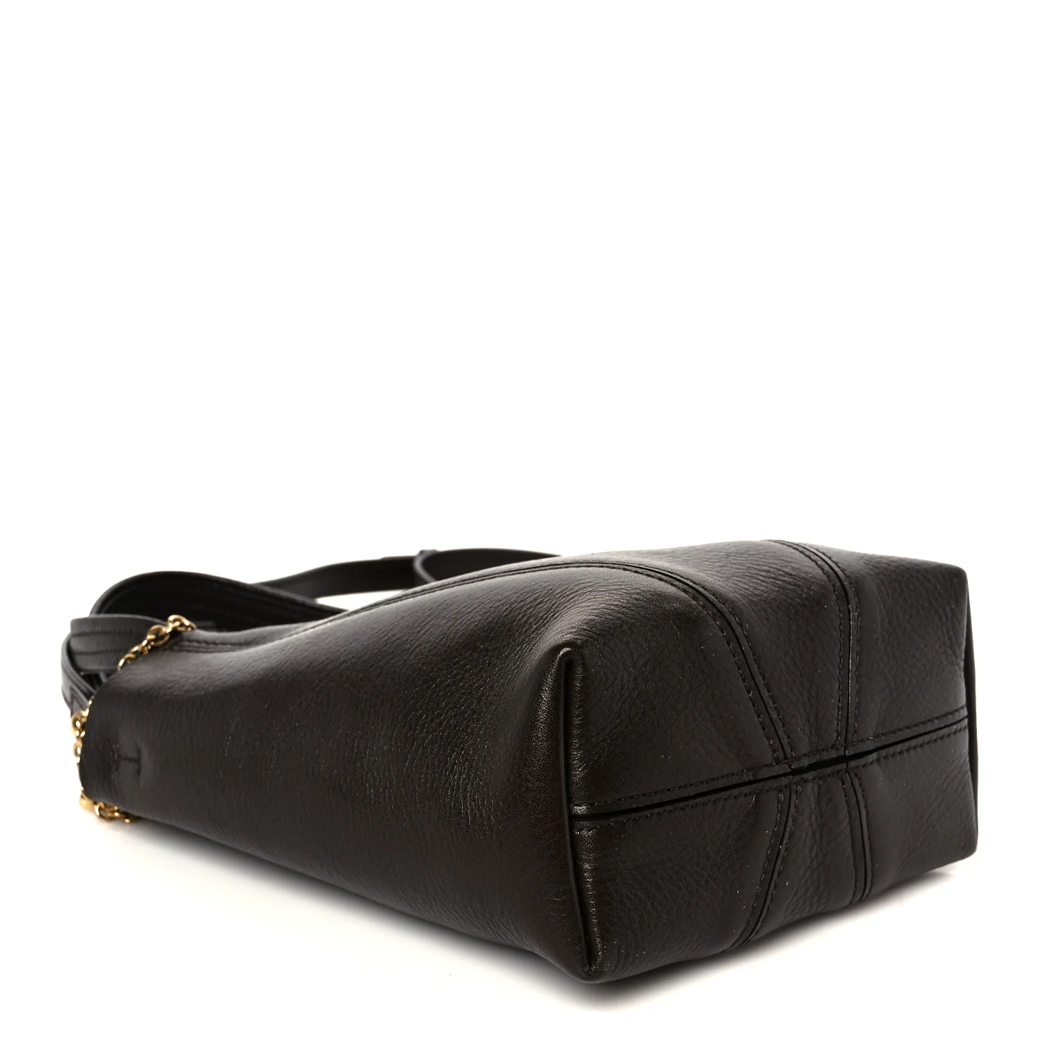 Grained Calfskin Small Spin Tote Kohl Brown