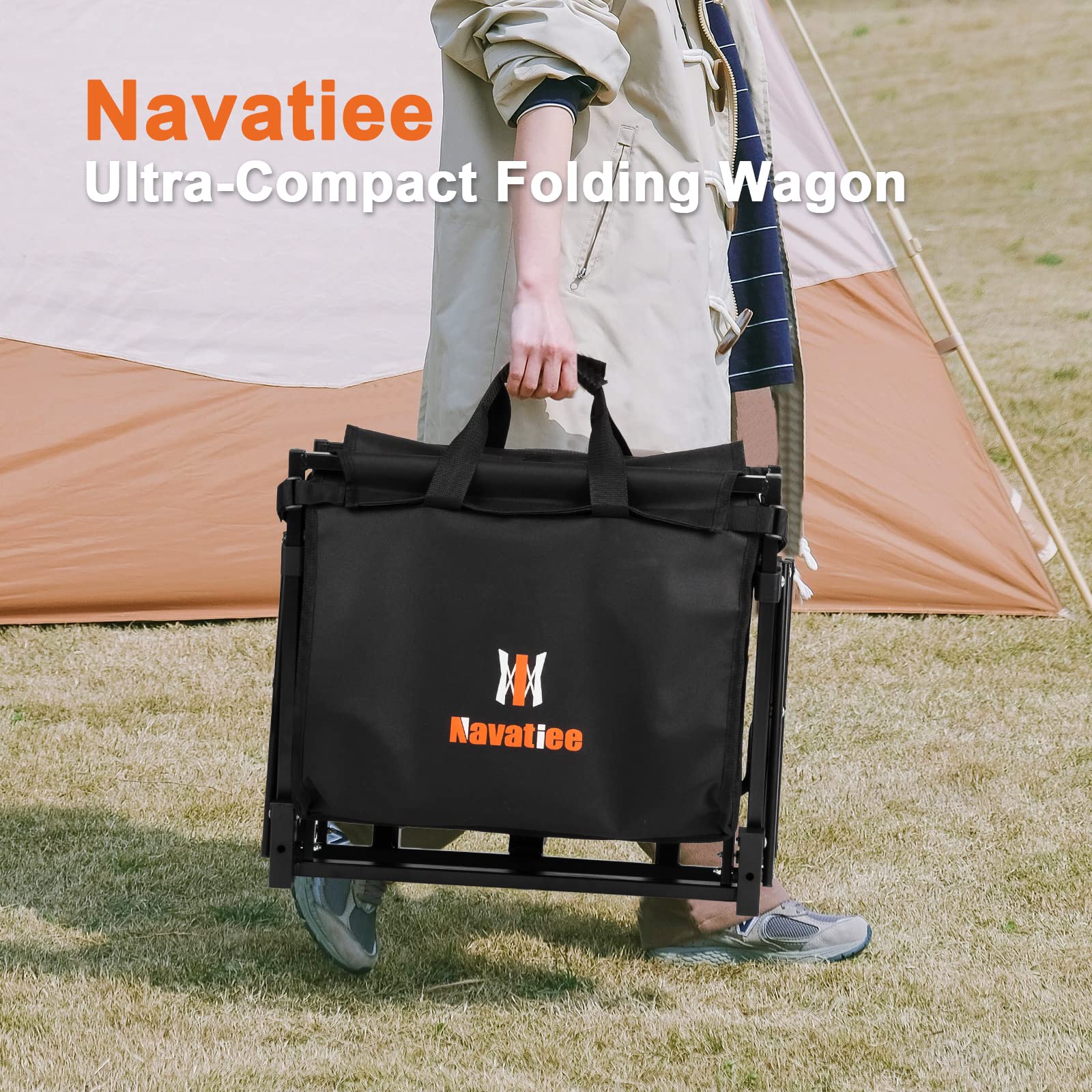 Navatiee Wagon Cart Heavy Duty Foldable. Collapsible Wagon
