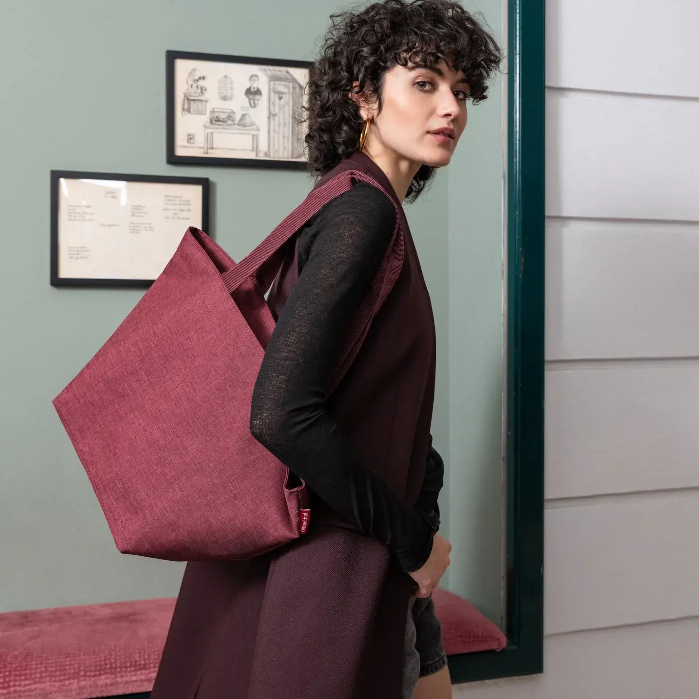 shopper M twist maroon