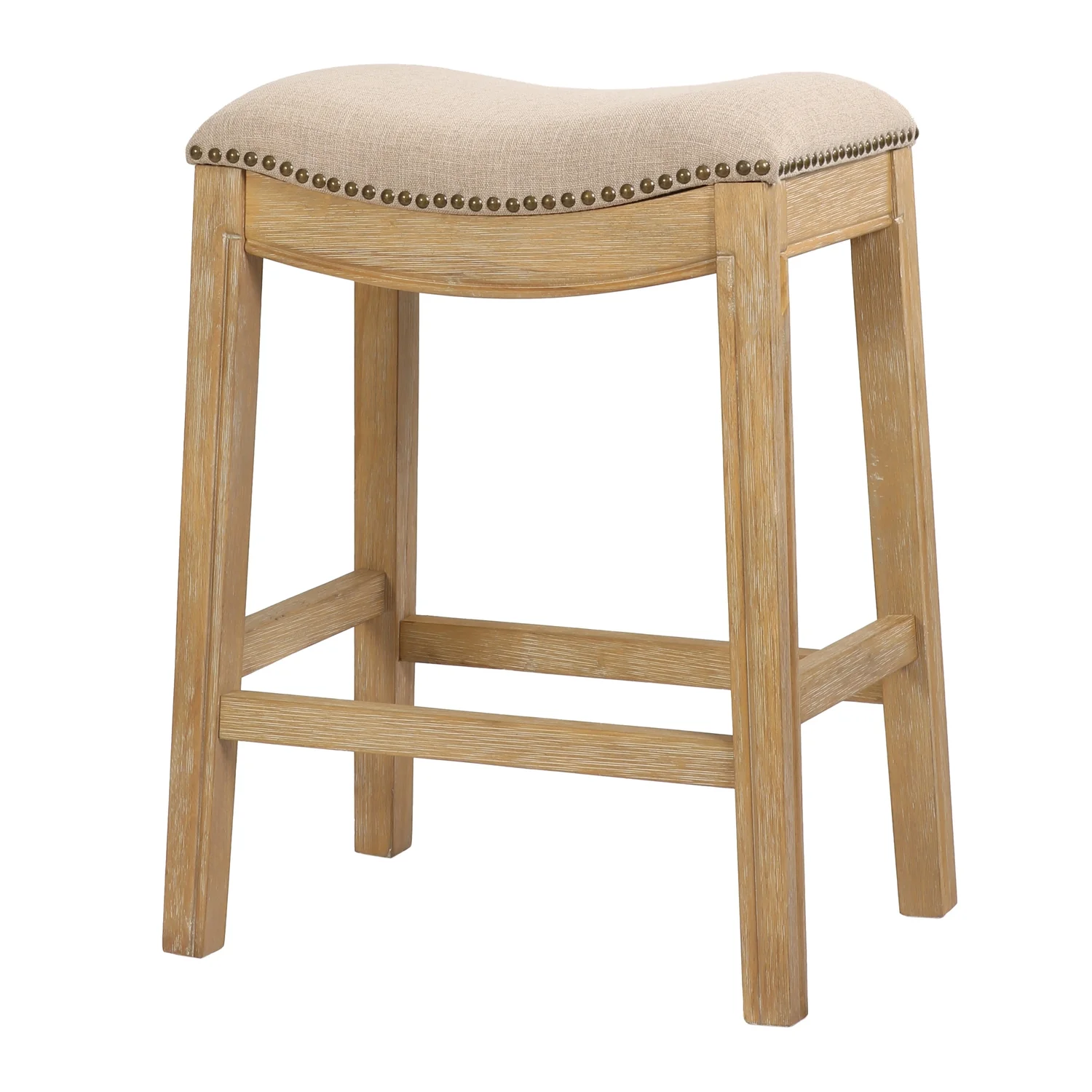 26" Saddle Wood Counter Height Stool Weathered Natural(Cream) - Image 5