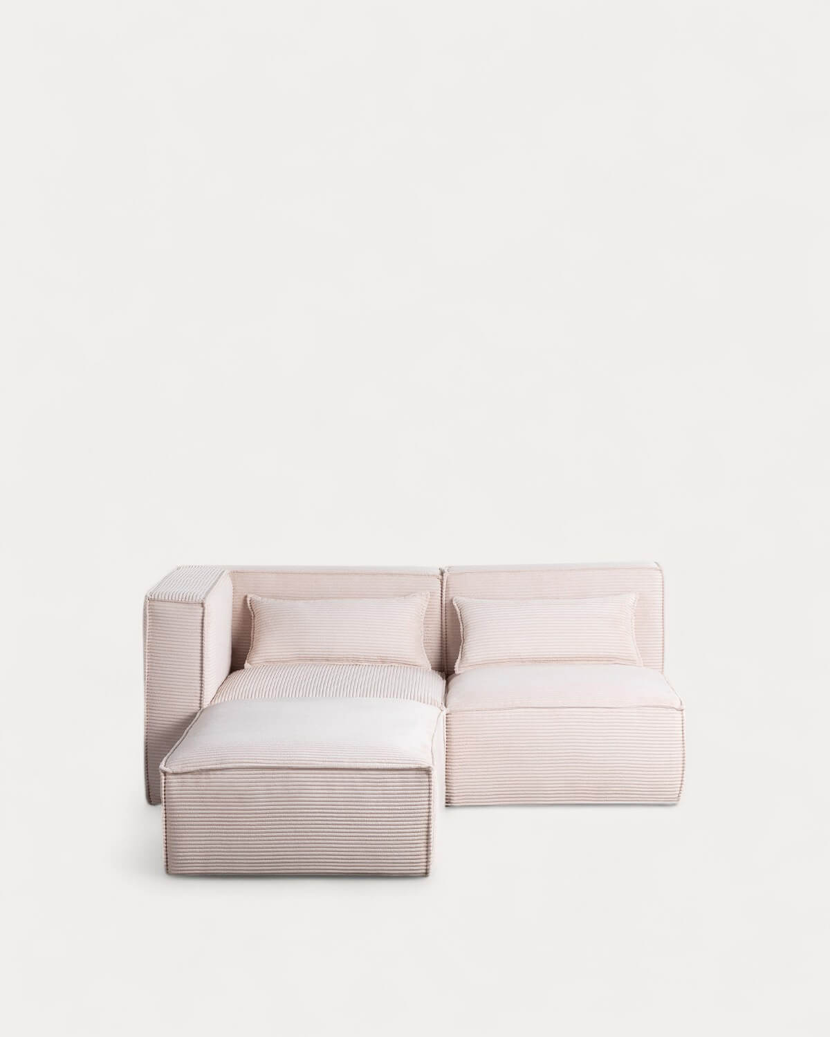 Kilhe Pana Gruesa - Sofá Modular de 2 Piezas Esquinero y Sillón con Puff de Pana Gruesa Kilhe