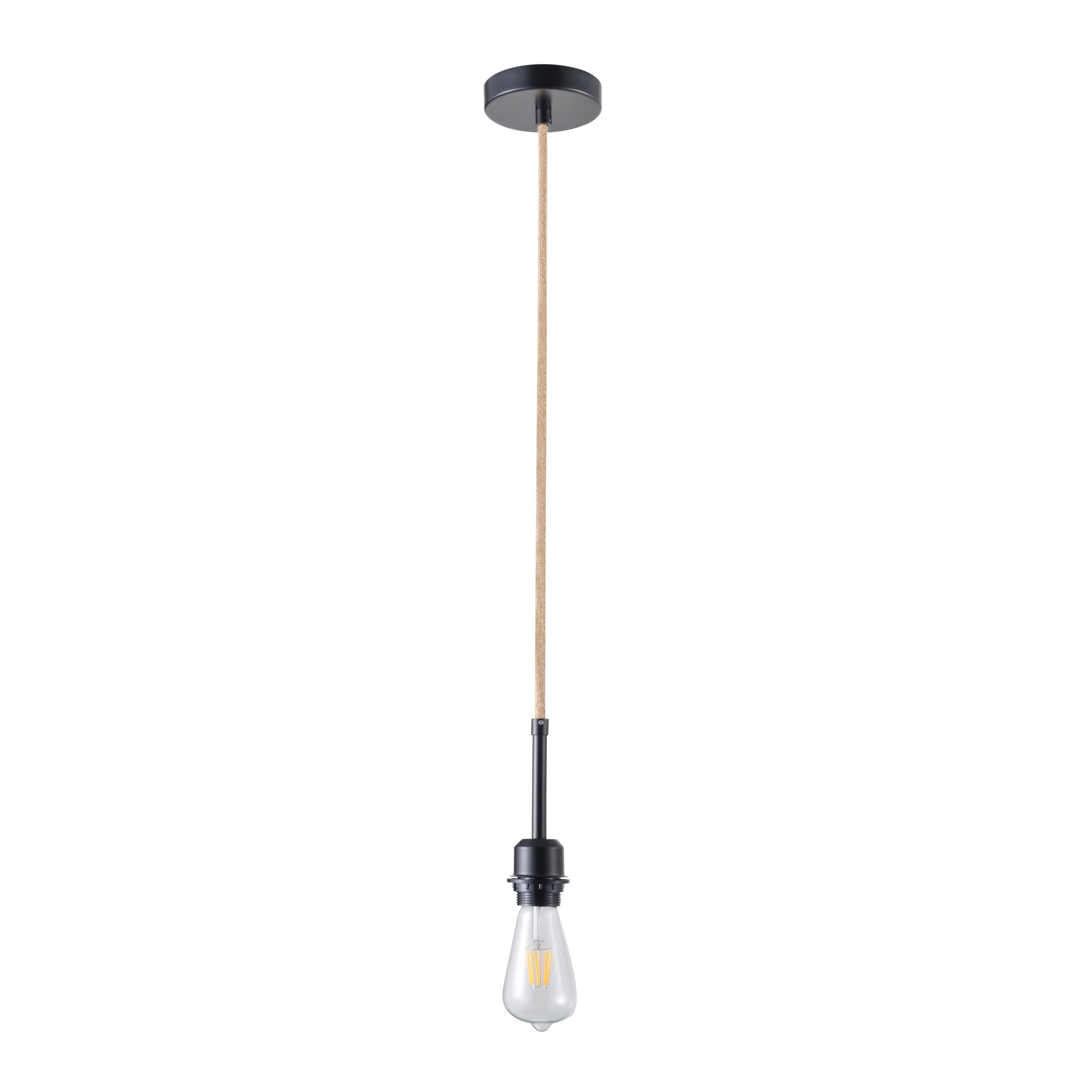 Cloth Cord Suspension 150cm Black With Jute Cord