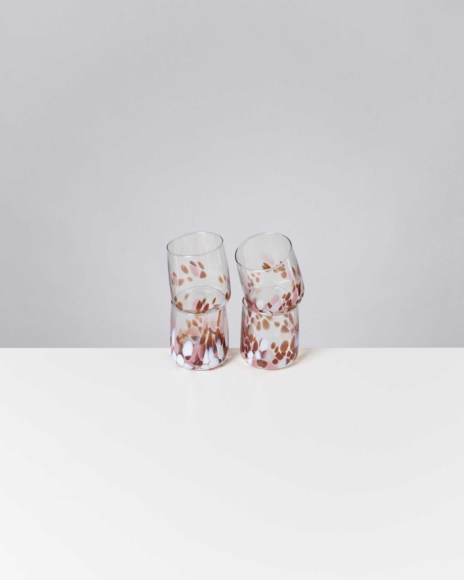 ALEGRIA - SMALL GLASS AMBER PINK SET OF 4