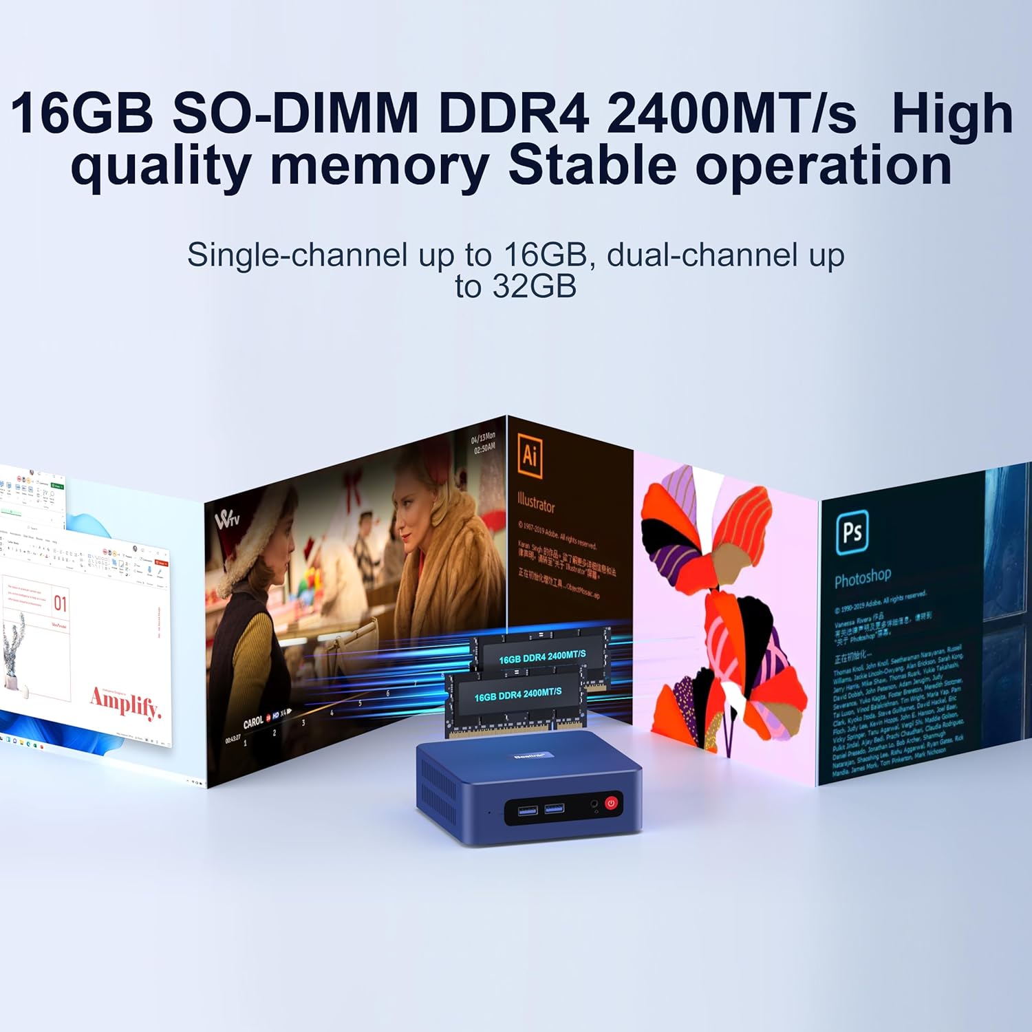 Beelink SER3 Mini PC AMD Ryzen 3 3200U (up to 3.5GHz)  16GB DDR4 2400MT/s 500GB PCIE3.0 SSD Mini Computer  Radeon Vega 3 Graphics 1000Mbps LAN  Dual HDMI 4K Display Home-Office PC