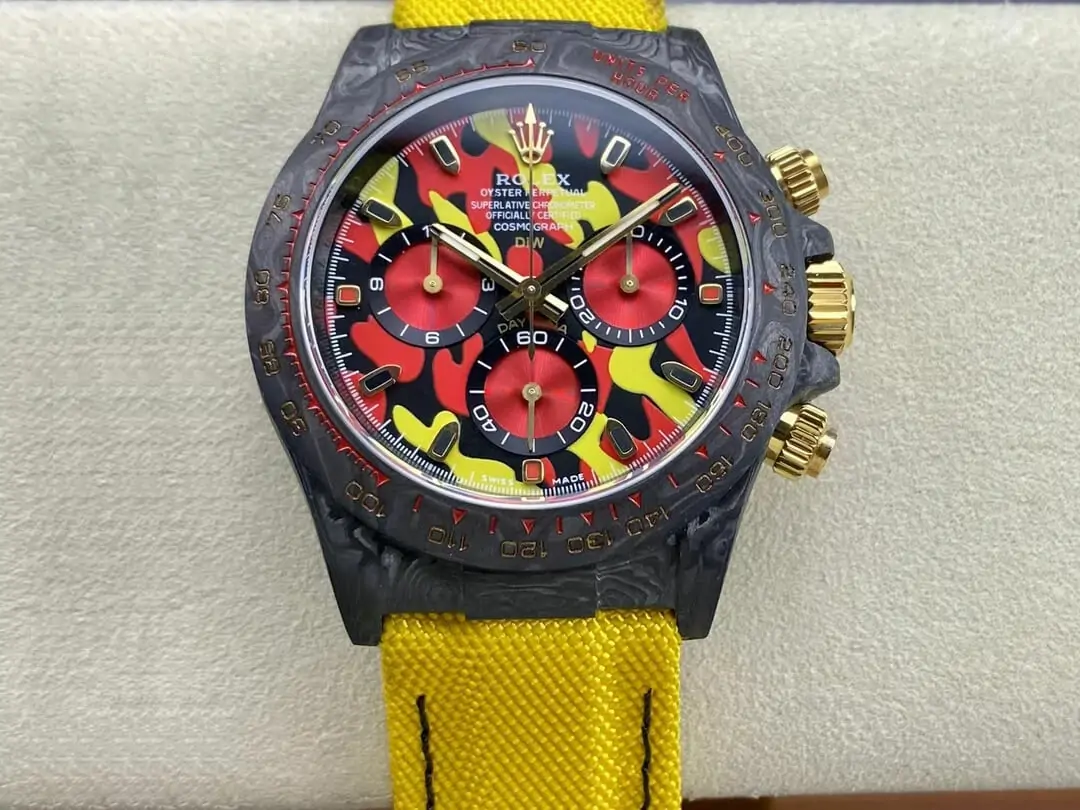 Rolex Daytona Cosmograph Diw Custom Version Noob Factory Yellow Fabric Strap