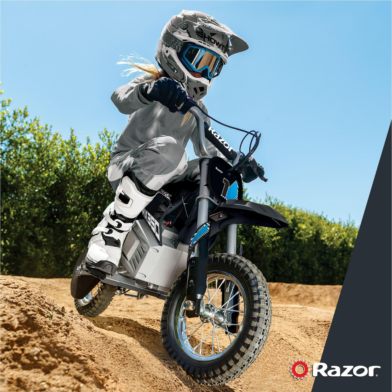 Dirt Rocket MX350 Black with Decals. up to 14 mph. 24V Electric Dirt Bike for Child 8+ - Image 3
