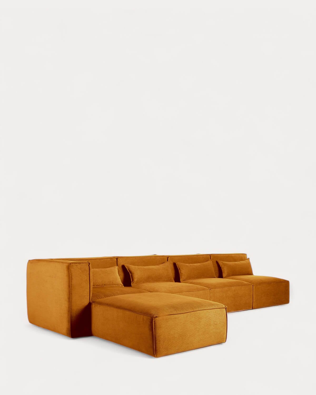 Kilhe Pana - Sofá Modular de 4 Piezas con 3 Sillones y Puff de Pana Kilhe