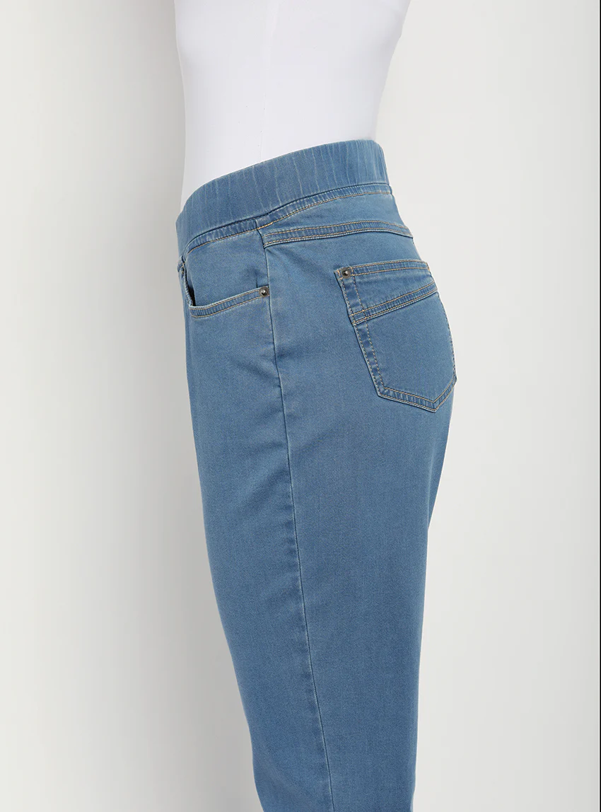 Jegging femme coton bleu indigo clair