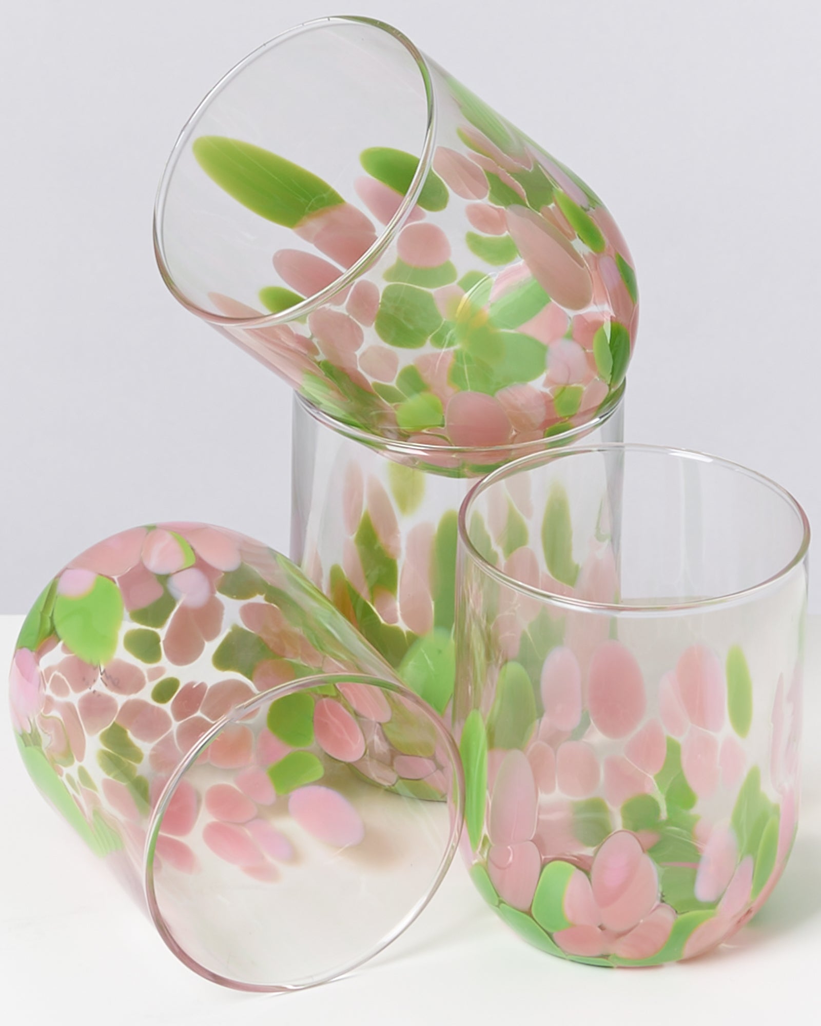 ALEGRIA - LARGE GLASS PINK GREEN