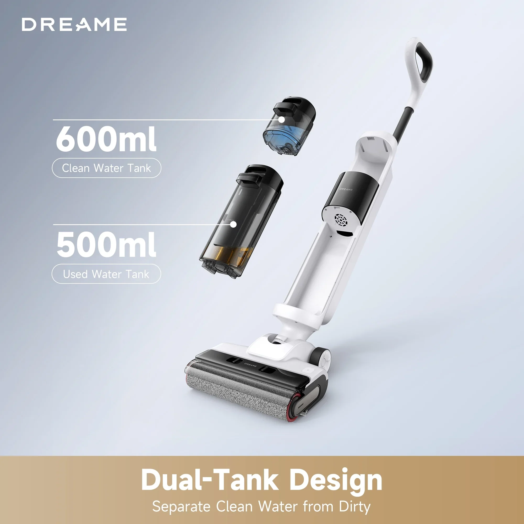 Dreame FloorX 300 Wet Dry Vacuum Cleaner, Vacuum Mop All in One with Auto Self-Cleaning, Floor Cleaner Machine for Hard Floor, 35 Mins Runtime, Edge Cleaning, Self-Propelled Vacuum Mop Combo