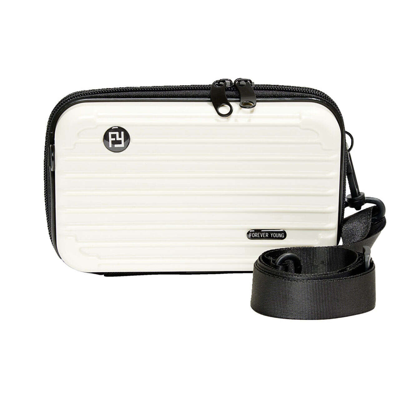 Sac à main valise avec bandoulière amovible noir 18x7xH11cm