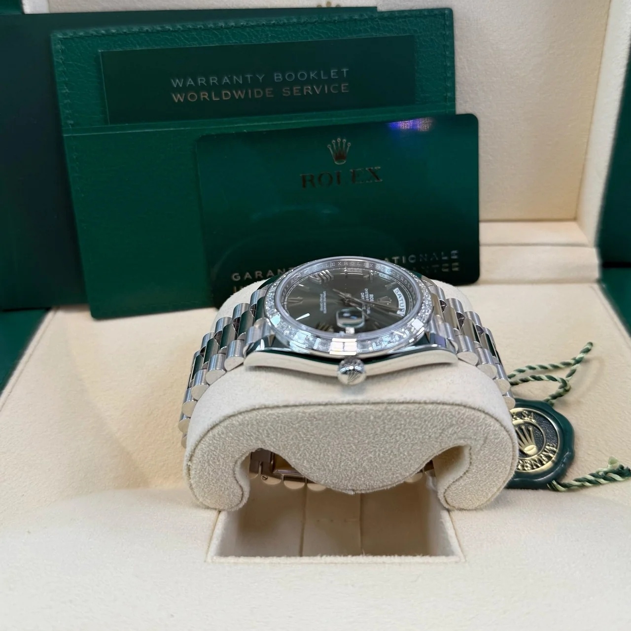 [Super Clone]RLX Day-Date 40mm 228396TBR-0020 Green Roman Dial