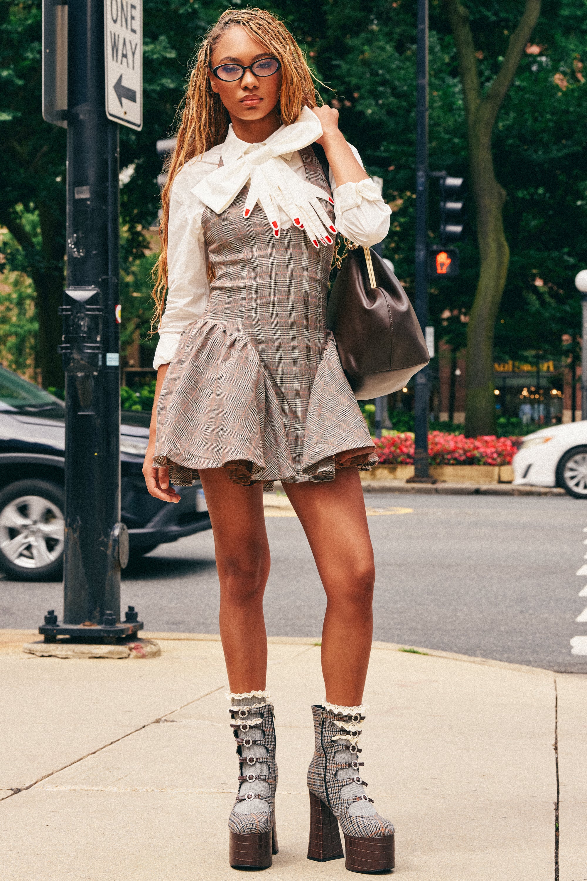 STYLE AND GRACE MINI DRESS IN PLAID - Akira Store