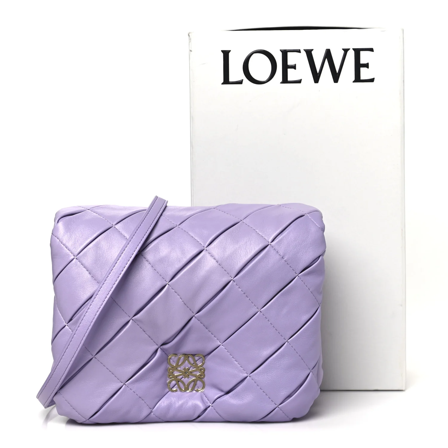 Lambskin Pleated Goya Puffer Bag Light Mauve