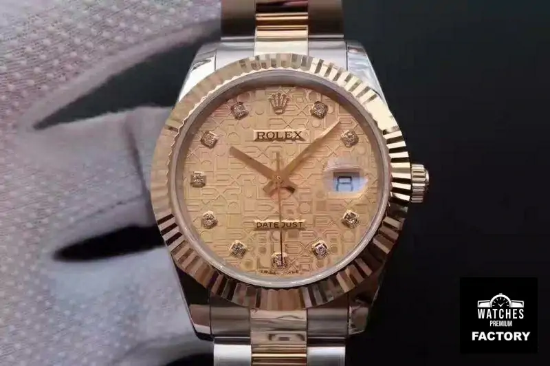 Rolex Datejust II 126333 41MM Diamond-studded Rose Gold Texture Dial
