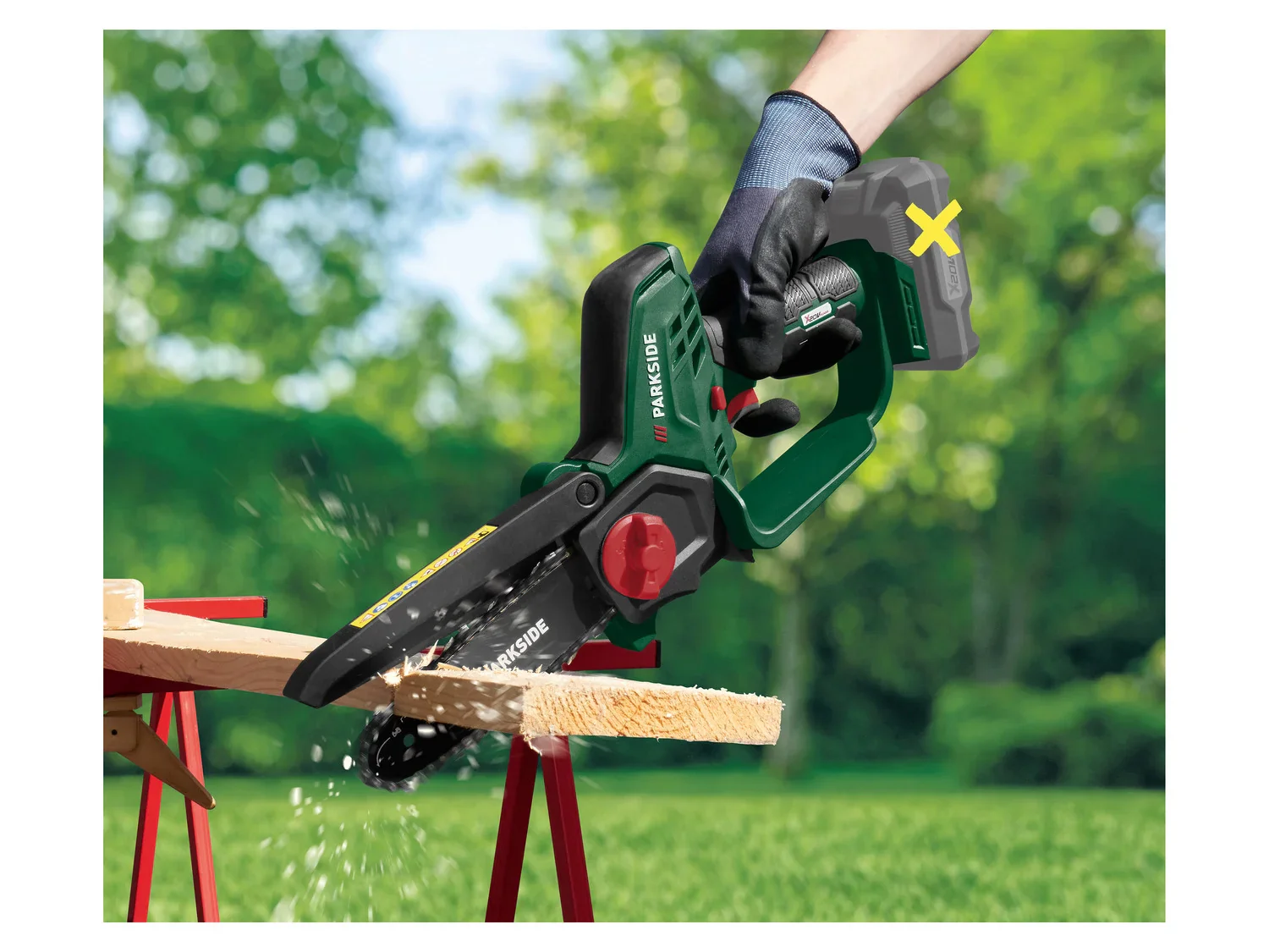 PARKSIDE Mini-trononneuse  bois sans fil PGHSA 20-Li B1, 20 V