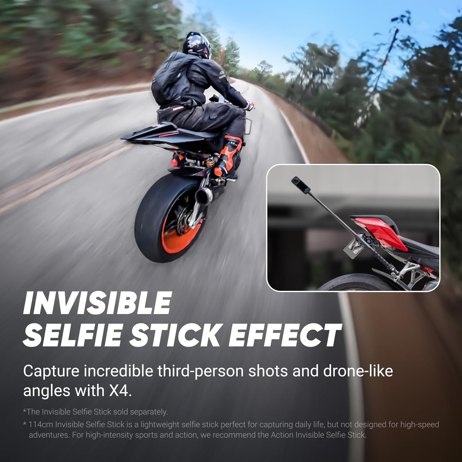 Insta360 X4 Standard Bundle - Waterproof 8K 360 Action Camera  4K Wide-Angle Video  Invisible Selfie Stick Effect  Removable Lens Guards  135 Min Battery Life  AI Editing  Stabilization