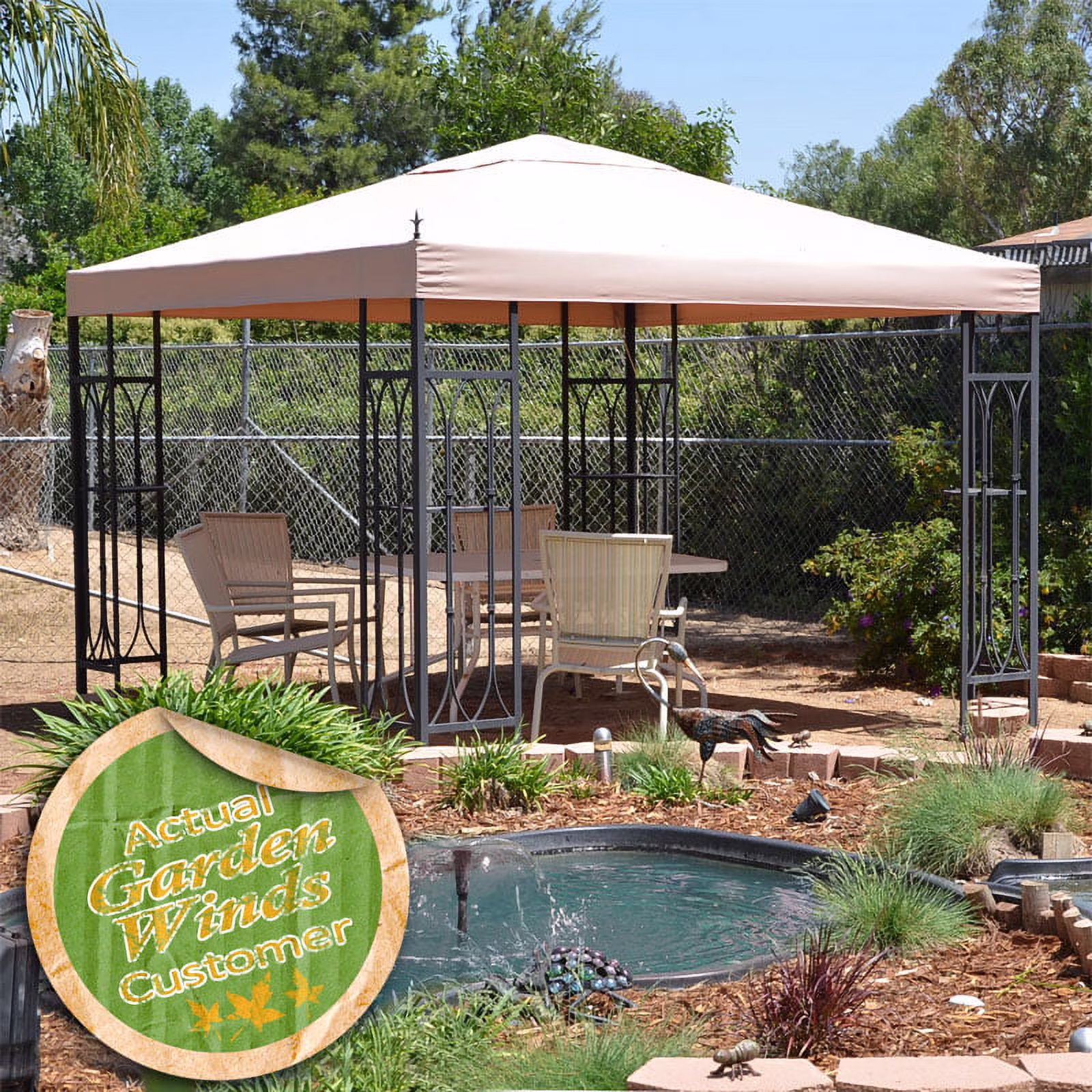 Garden Winds Replacement Canopy Top for GT Finial Classic Gazebo - Riplock 350