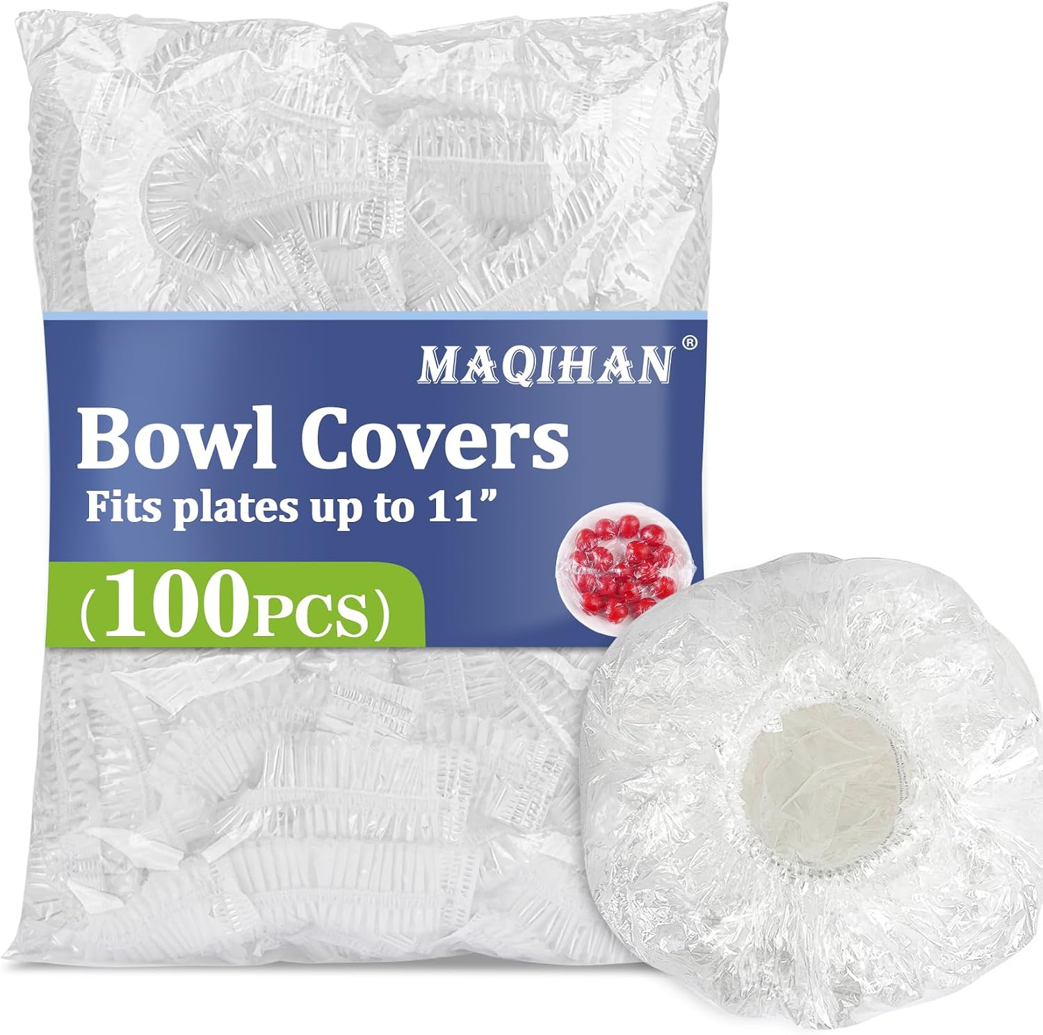 MAQIHAN 100 Bowl Covers for Bread Proofing - Medium Plastic Wrap for Food