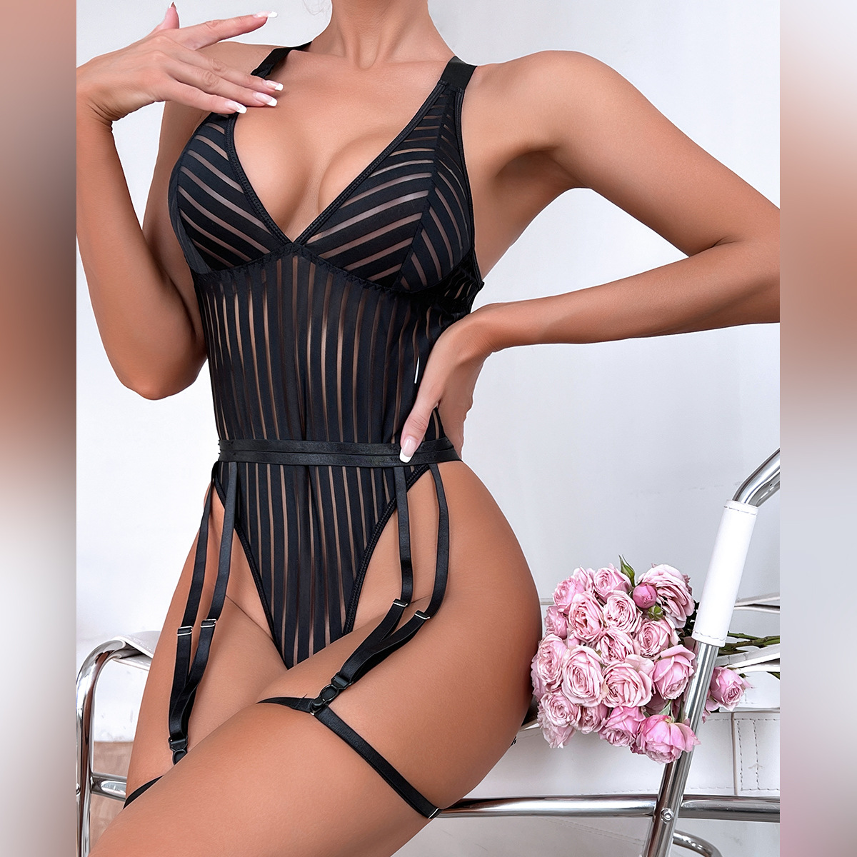 Be You Cat: Sexy & Sensual Striped Bodysuit