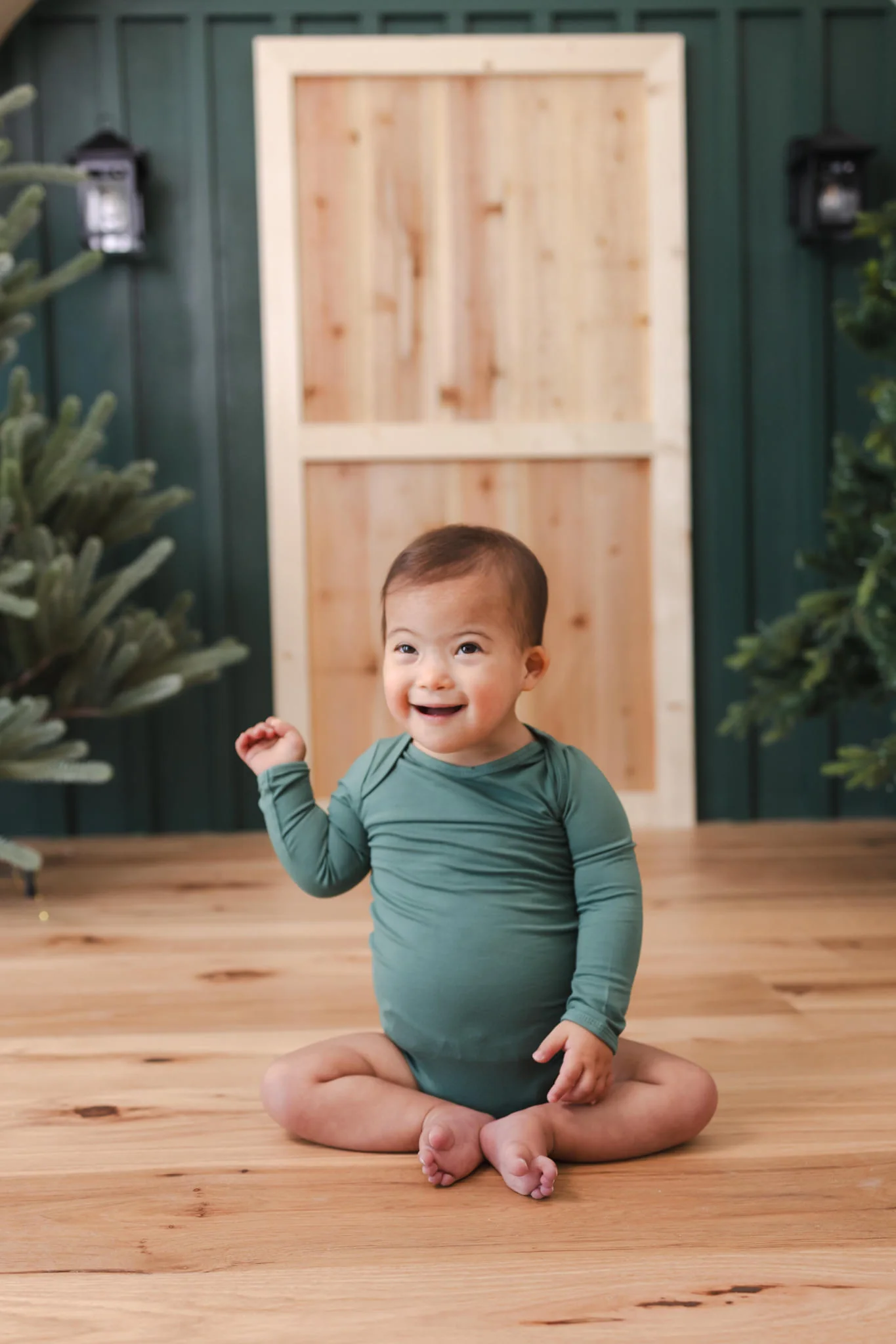 Long Sleeve Bodysuit in Pine