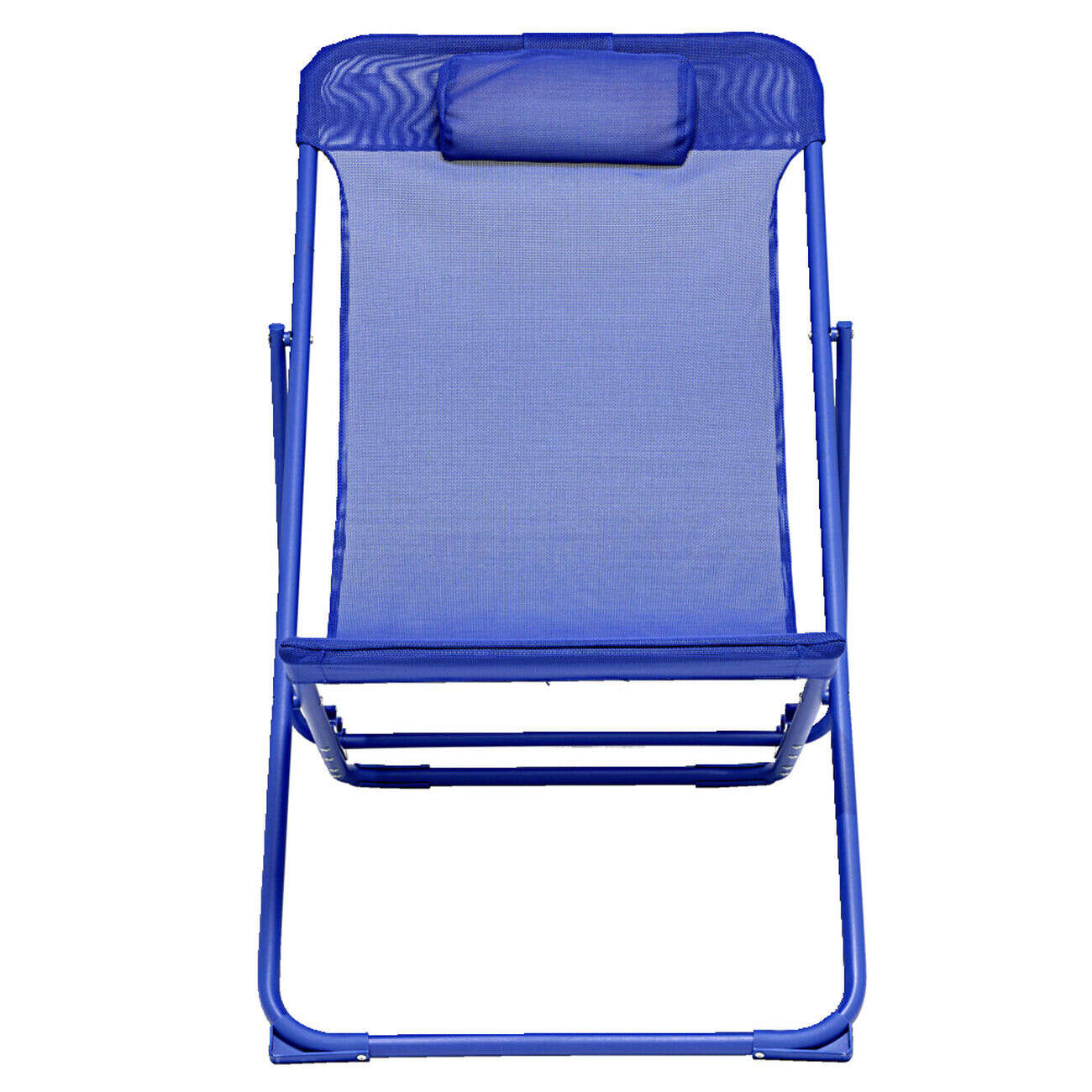 Chilienne pliante Garden acier et textilène bleu 82x56xH90cm
