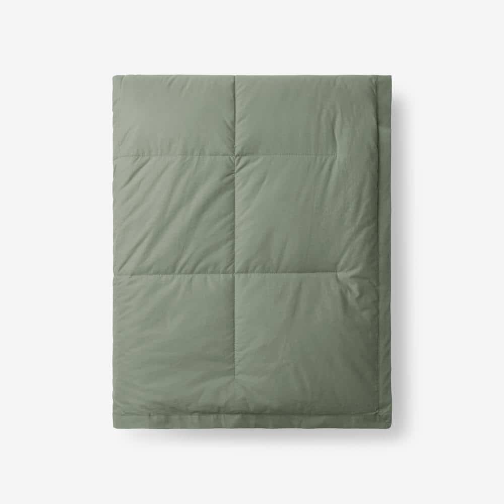 The Company Store Lacrosse Down Thyme 1-Size Throw Blanket, Green