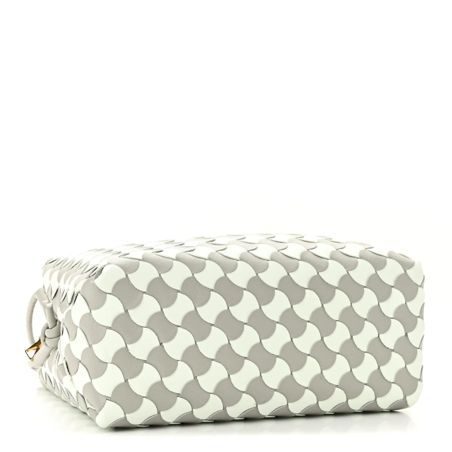 Nappa Wavy Bicolor Intrecciato Small Loop Camera Bag Agate Grey Glacier