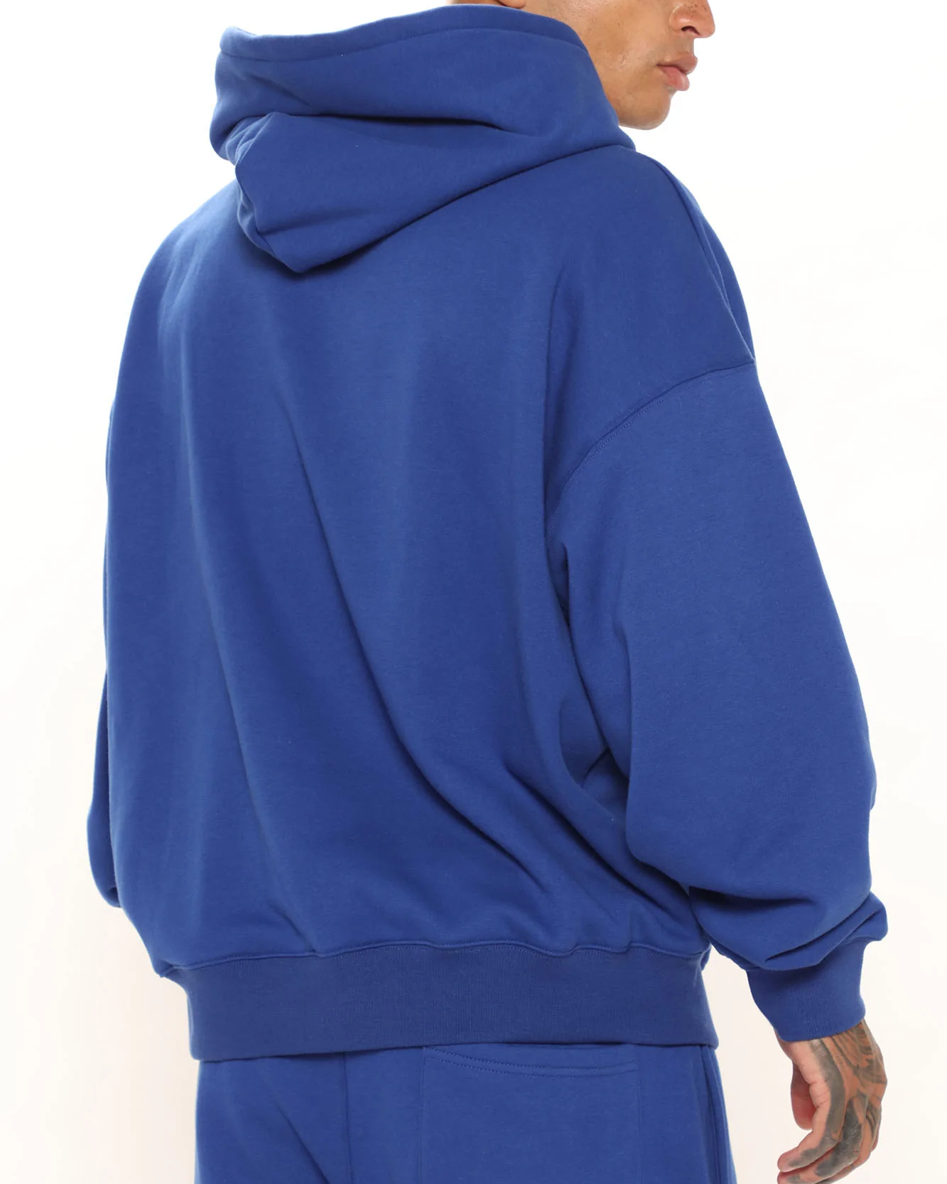 Ensemble de sweat à capuche bleu marine uni pour homme