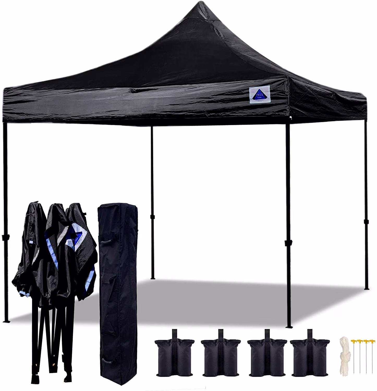 EZ Pop Up Canopy Tent Instant Shelter w Wheel Bag + 4 Sand Bags 10'x10' Navy Blue D Model(Navy Blue) Image 7
