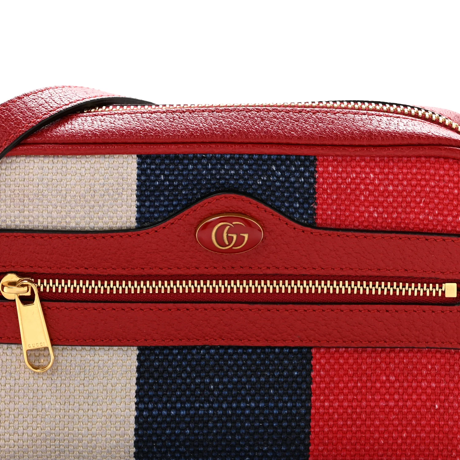 Canvas Sylvie Stripe Mini Ophidia Camera Bag Mystic White Hibiscus Red Maritime