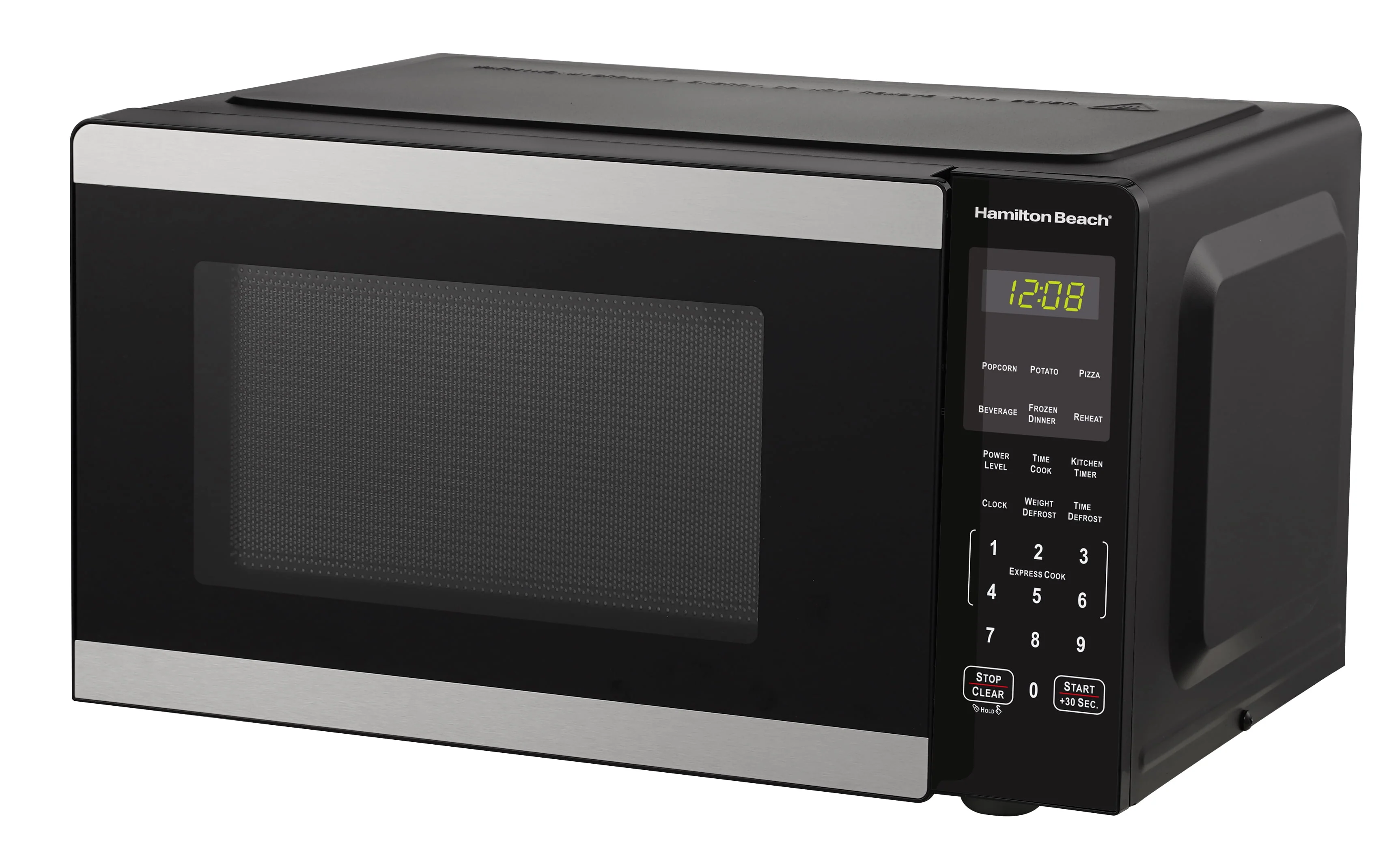 Hamilton Beach 0.9 cu ft Countertop Microwave Oven, 900 Watts, Stainless Steel, New