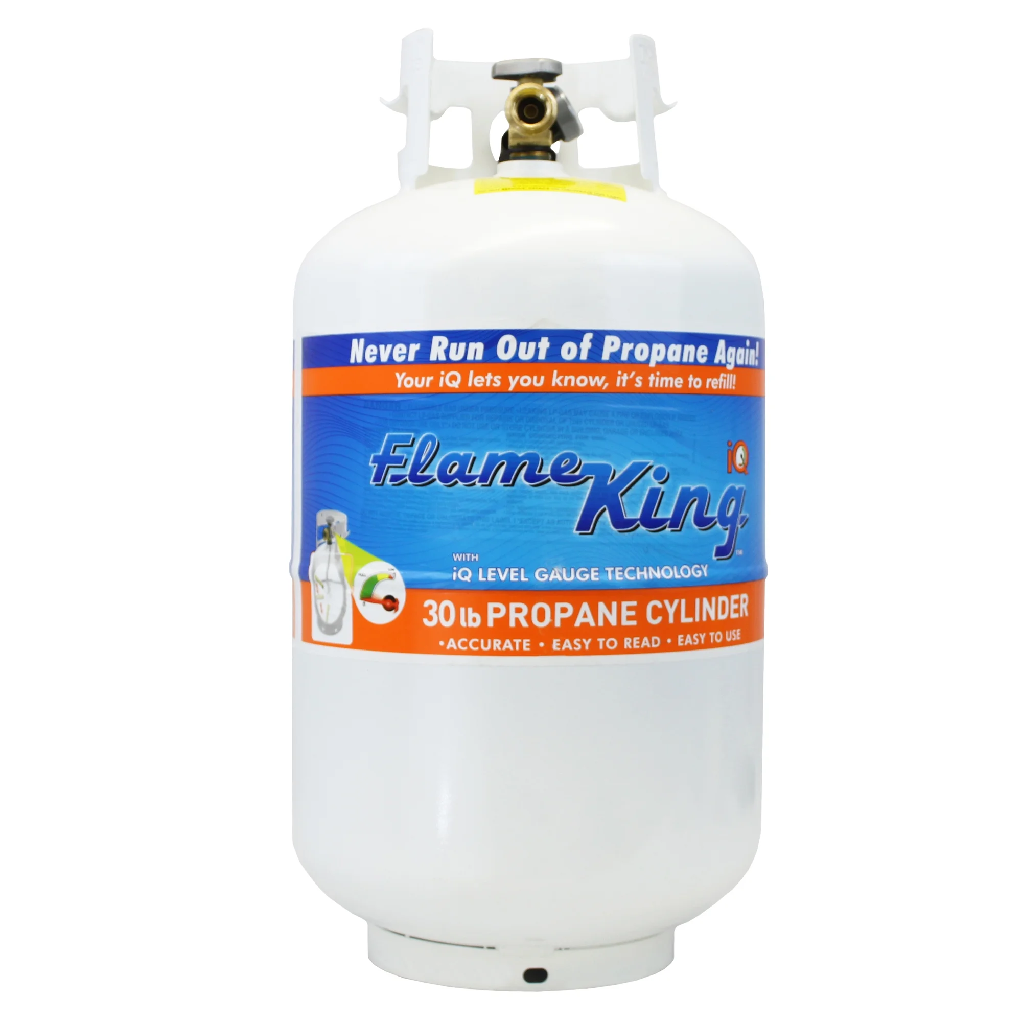 Flame King Empty Steel Propane Tank LP Cylinder with OPD Valve & Built - in Gauge, 30 lb