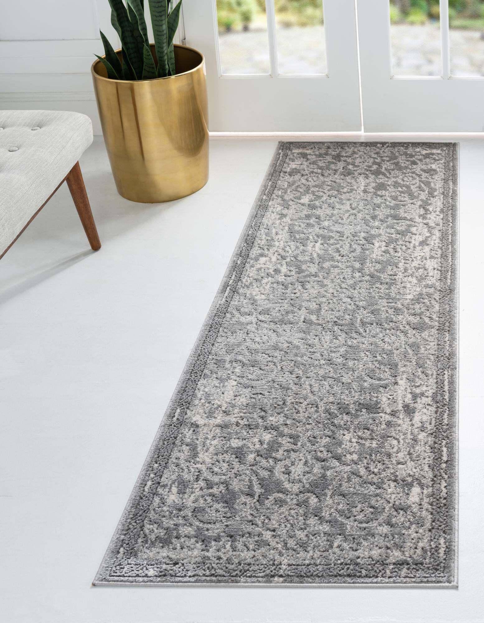Unique Loom 3147391 2 ft. 2 in. x 8 ft. Albany Portland Runner Rug Gray