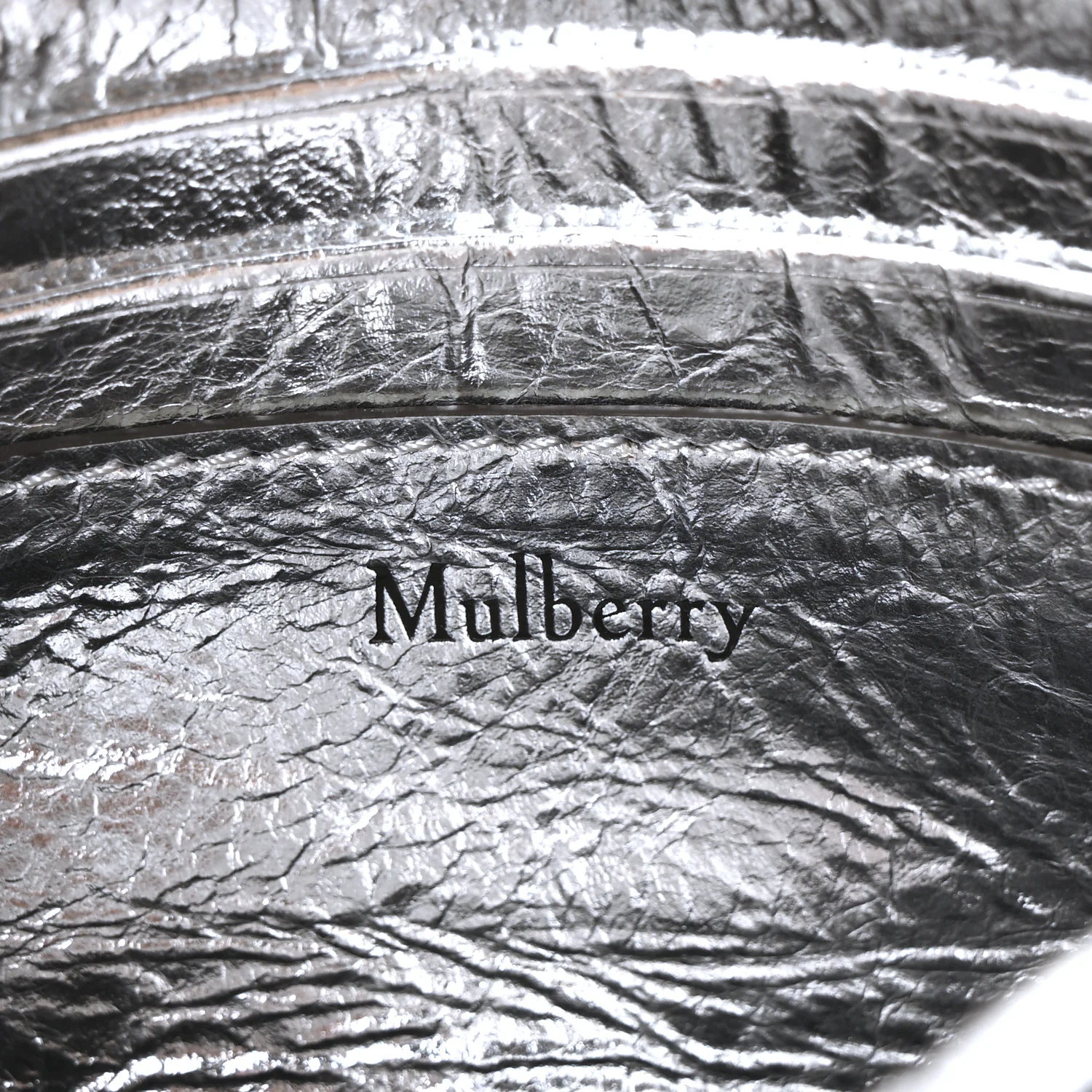 Metallic Crinkled Nappa Pillow Quilted Tiny Softie Bag Silver