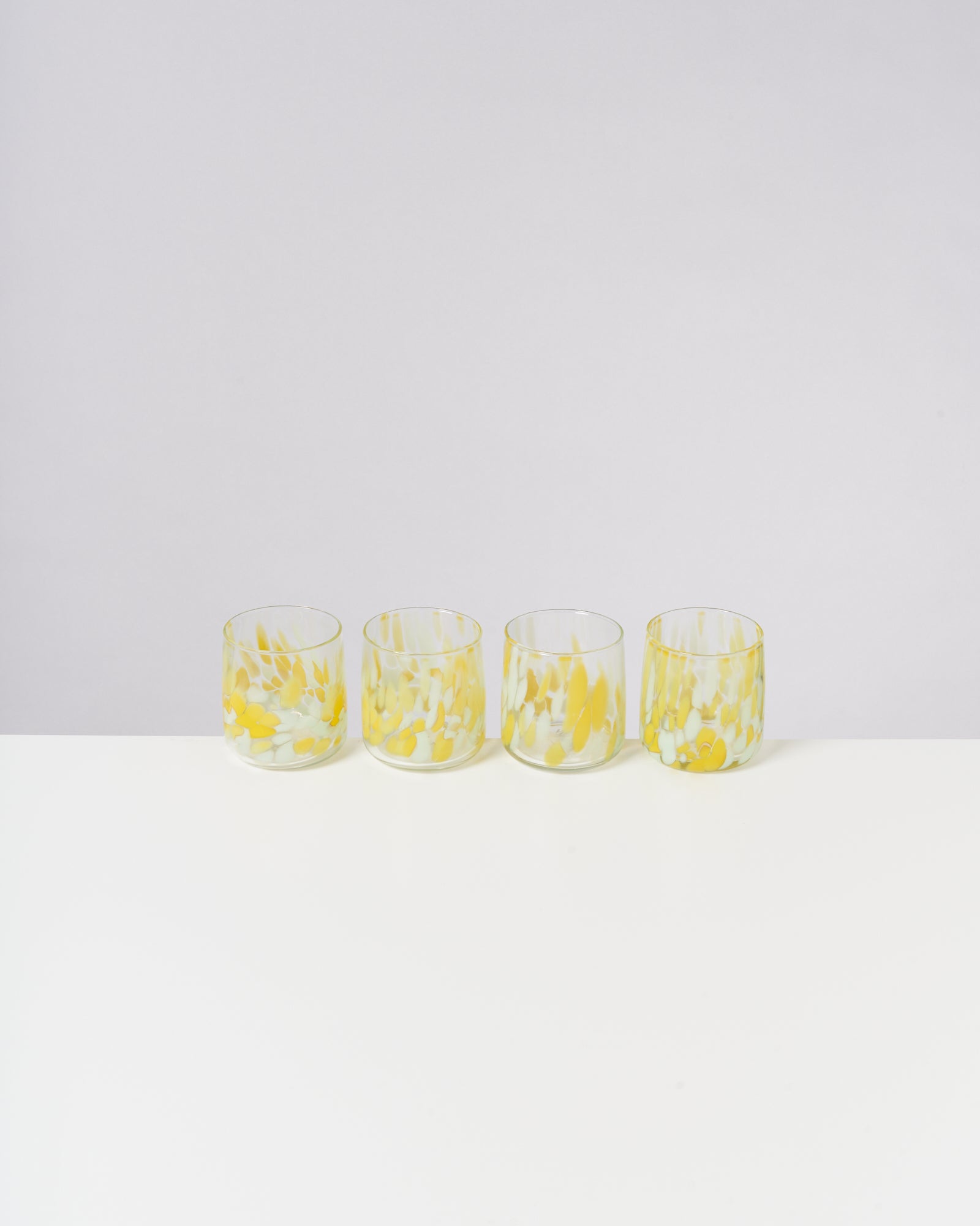 ALEGRIA - SMALL GLASS YELLOW SAND SET OF 4