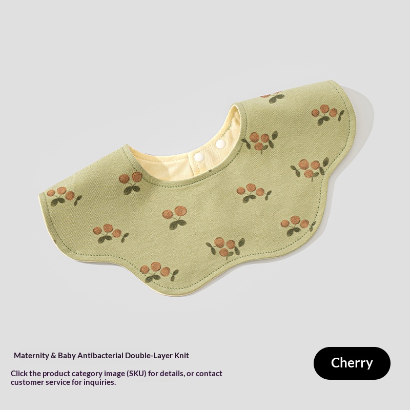 Premium 2 Layer Muslin Baby Bib 360 Degree Rotation 8 Petal Shape Soft Cotton Gauze Infant Drool Bib for Daily Feeding Wear