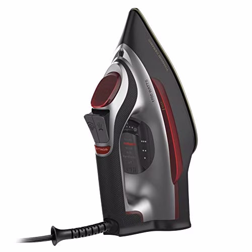CHI Electronic Steam Iron with Titanium Infused Ceramic Soleplate, Adjustable Steam Lever, Professional Grade