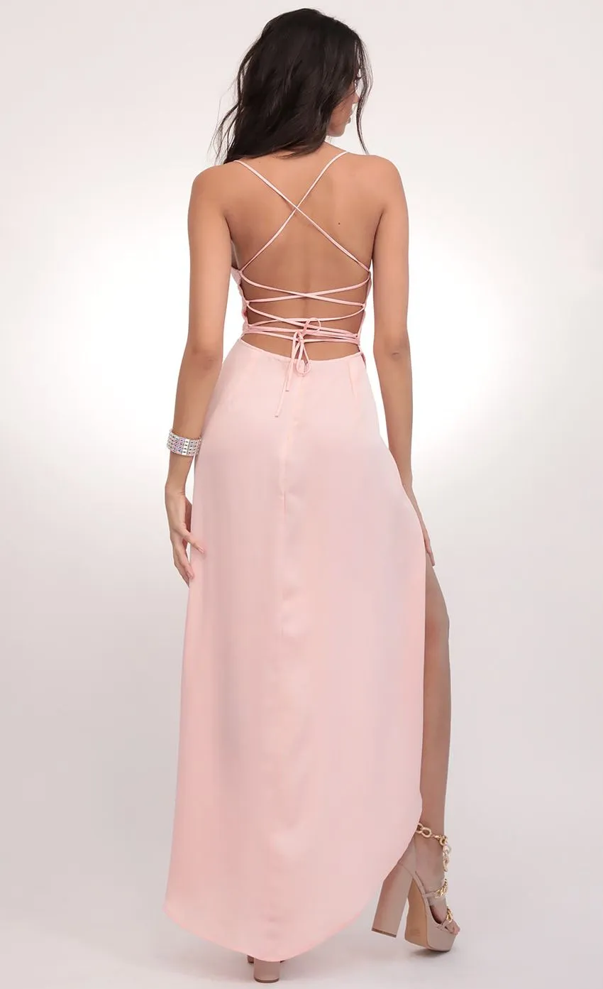 Satin Luxe Maxi in Blush
